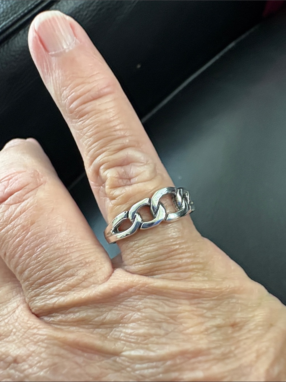 Sterling Silver Chain-Link solid Ring - Classic Link Design